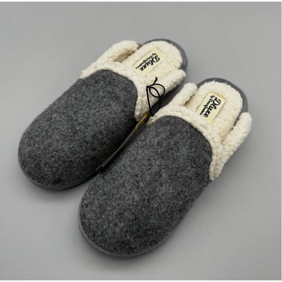 Dluxe by Dearfoams Slippers Womens 5-6 Gray Maci Felted Scuff Comfy Lounge Cozy - Picture 1 of 6